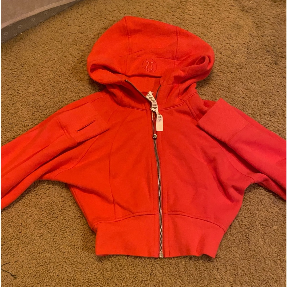 LULULEMON LIPGLOSS PINK CROPPED FULL ZIP SCUBA SIZE 2